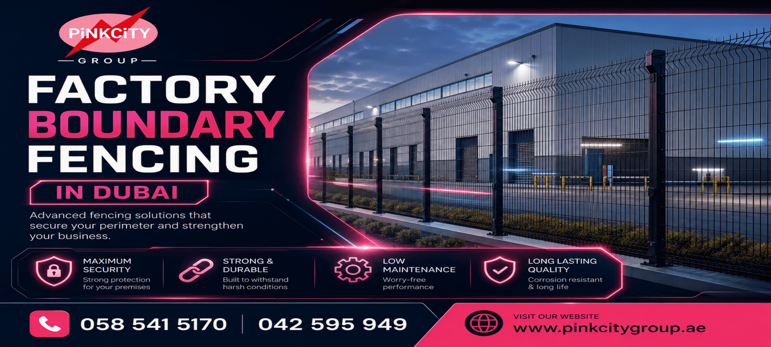 Factory Boundary Fencing in Dubai