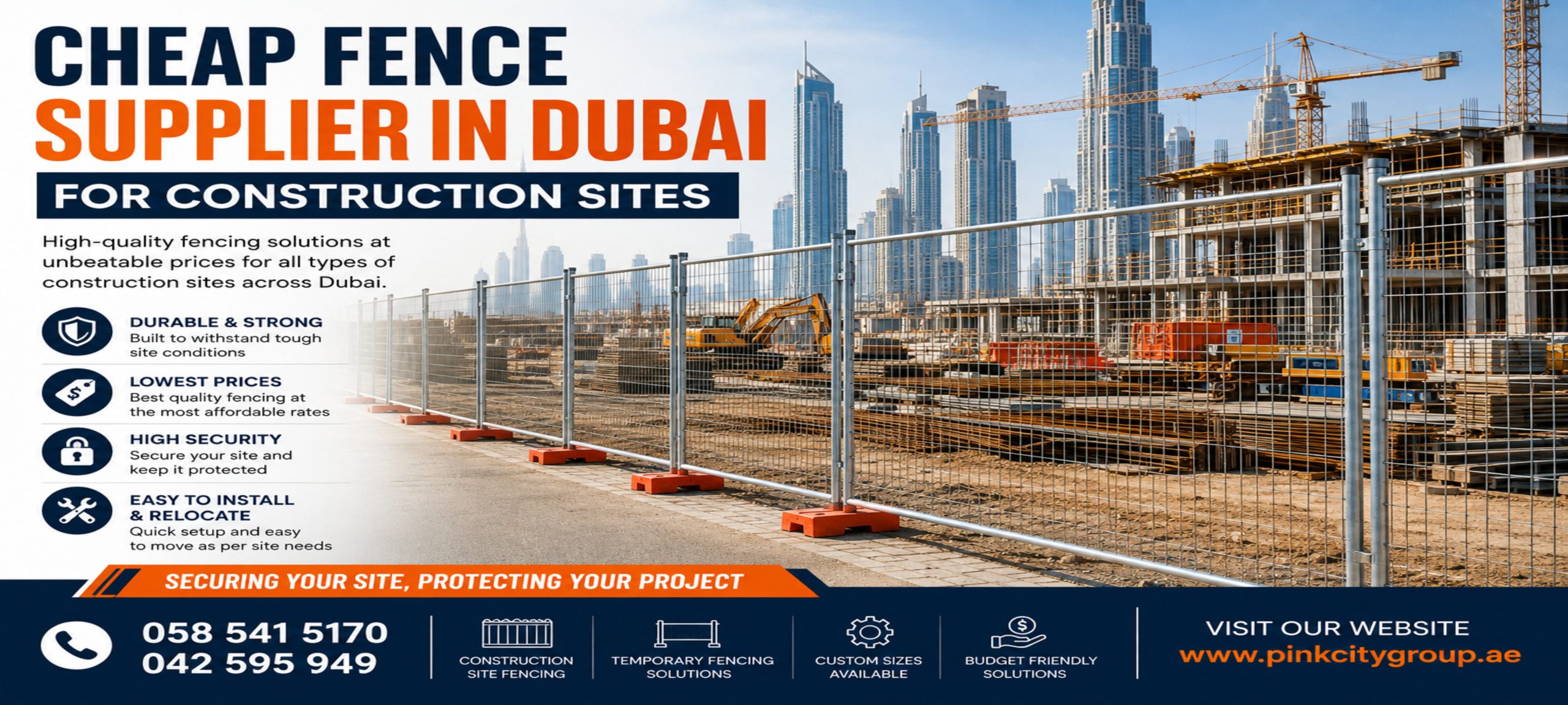 Cheap Fence Supplier in Dubai for Construction Sites